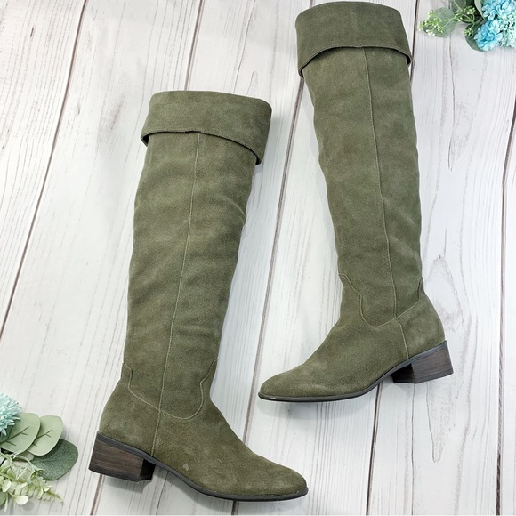 Steve Madden Olive Suede Over the Knee Boots - Picture 3 of 16